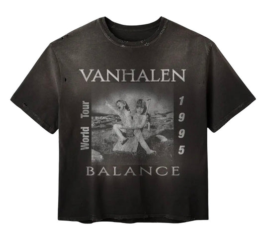 Gold+Vintage Gallery Raspberry Hills Balance Van Halen Black Tee